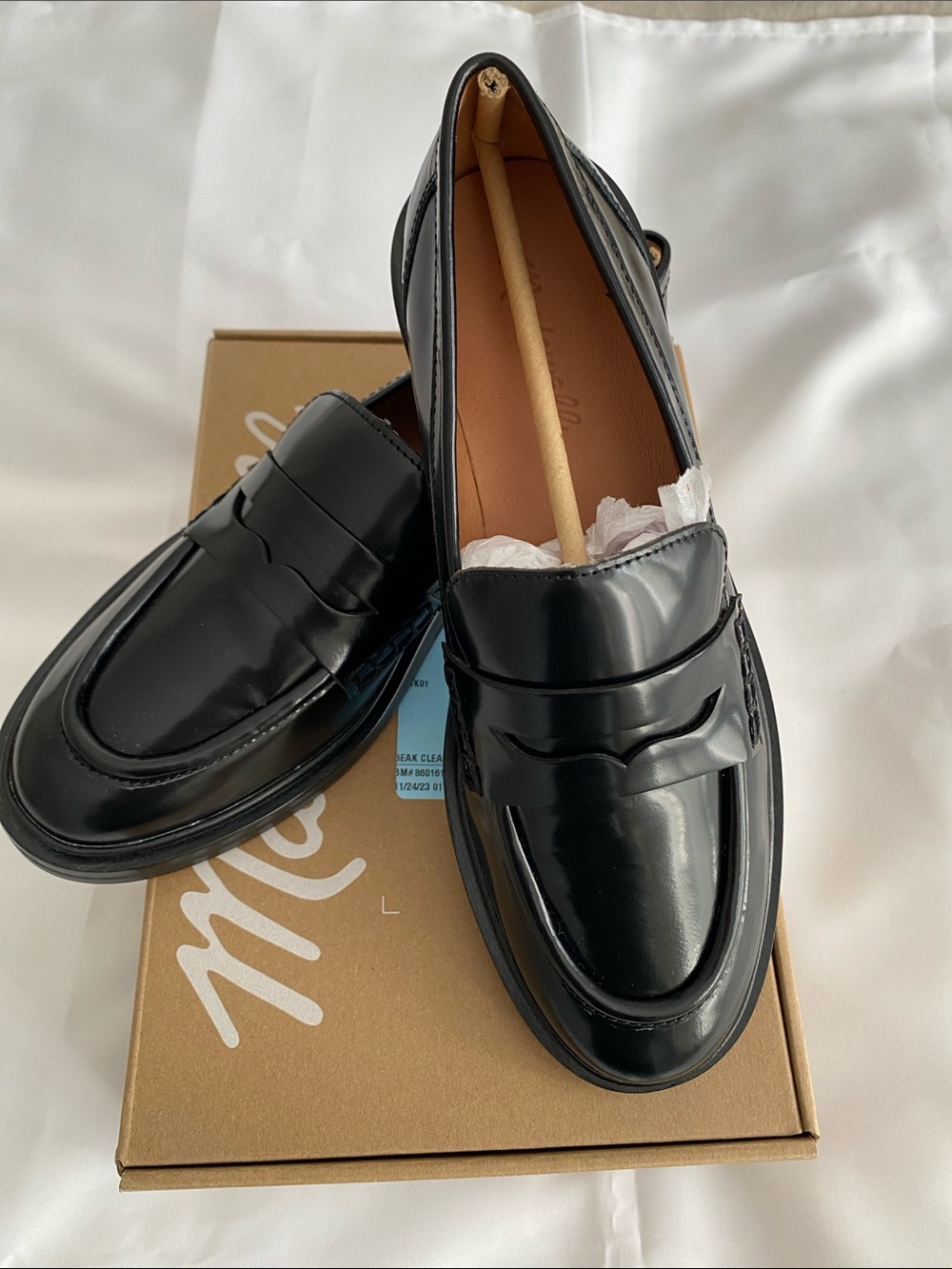 Madewell Women’s Black Leather Penny Loafers Size 7.5 - Picture 4 of 8